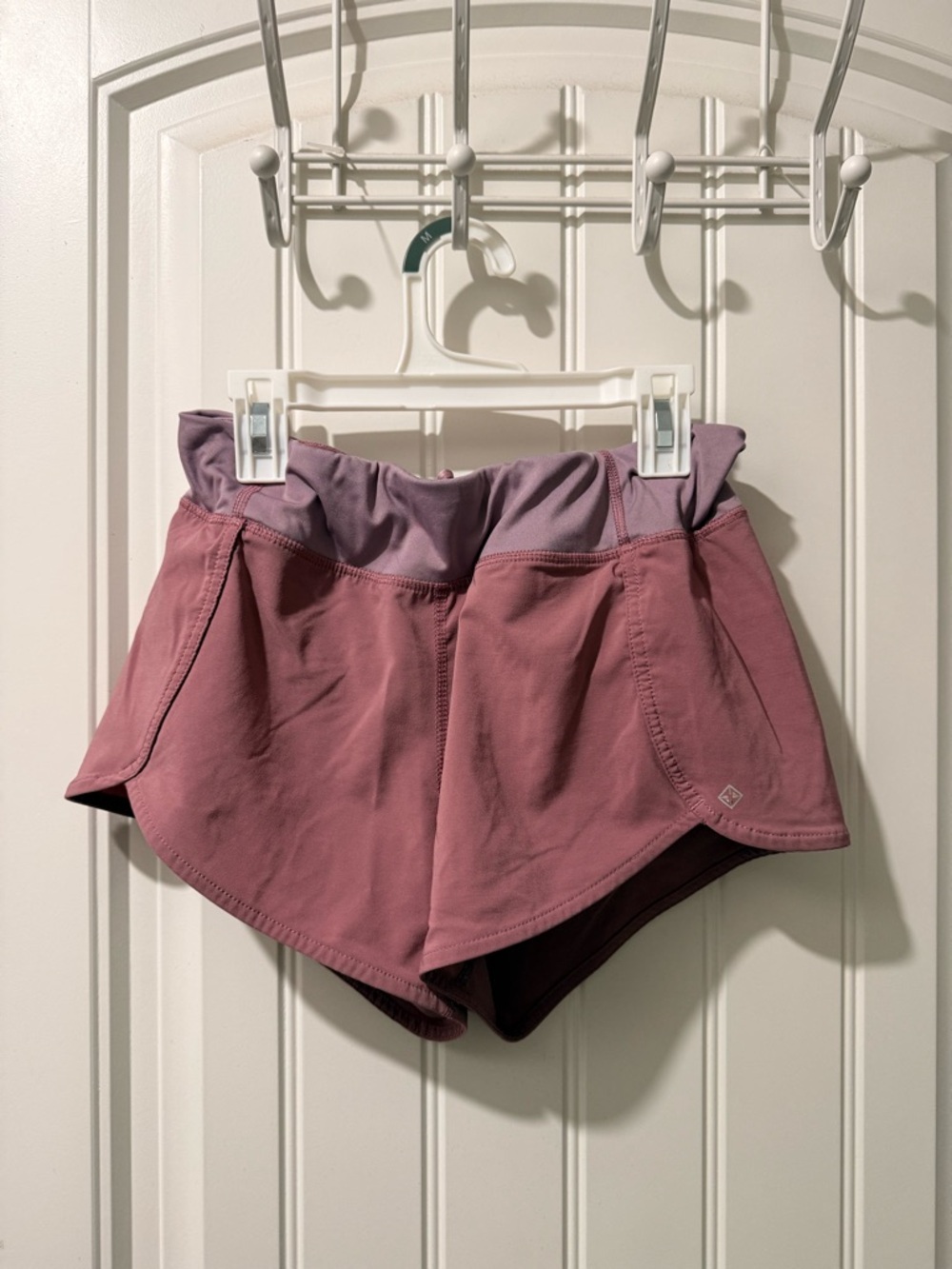 ANTONIO MELANI Dusty Rose Athletic Shorts with Lilac Waistband